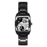 Halloween Skeleton Astronaut Stainless Steel Barrel Watch