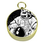 Halloween Skeleton Astronaut Gold Compass