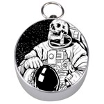 Halloween Skeleton Astronaut Silver Compass