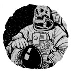 Halloween Skeleton Astronaut Large 18  Premium Flano Round Cushion 