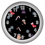 christmas buona befana Wall Clock (Silver)