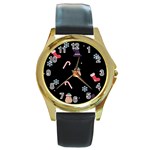 christmas buona befana Round Gold Metal Watch