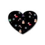 christmas buona befana Rubber Heart Coaster (4 pack)