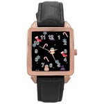 christmas buona befana Rose Gold Leather Watch 