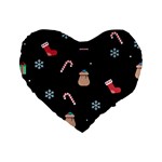 christmas buona befana Standard 16  Premium Flano Heart Shape Cushion 