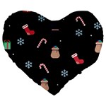 christmas buona befana Large 19  Premium Flano Heart Shape Cushion