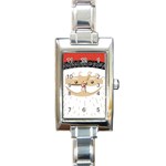 Santa Claus Face Rectangle Italian Charm Watch