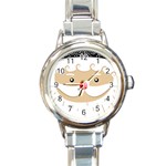 Santa Claus Face Round Italian Charm Watch