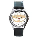 Santa Claus Face Round Metal Watch