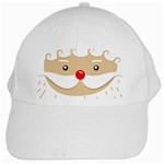 Santa Claus Face White Cap