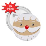 Santa Claus Face 2.25  Button (10 pack)