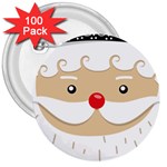 Santa Claus Face 3  Button (100 pack)