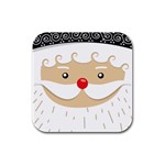 Santa Claus Face Rubber Square Coaster (4 pack)