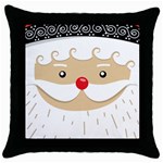 Santa Claus Face Throw Pillow Case (Black)