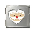 Santa Claus Face Mega Link Heart Italian Charm (18mm)