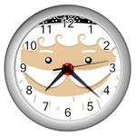 Santa Claus Face Wall Clock (Silver)