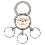 Santa Claus Face 3-Ring Key Chain