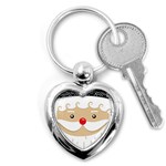 Santa Claus Face Key Chain (Heart)