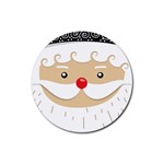 Santa Claus Face Rubber Round Coaster (4 pack)