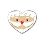 Santa Claus Face Rubber Coaster (Heart)