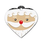 Santa Claus Face Dog Tag Heart (One Side)