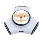 Santa Claus Face 3-Port USB Hub