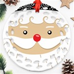 Santa Claus Face Ornament (Round Filigree)