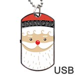 Santa Claus Face Dog Tag USB Flash (One Side)