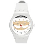 Santa Claus Face Round Plastic Sport Watch (M)