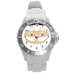 Santa Claus Face Round Plastic Sport Watch (L)