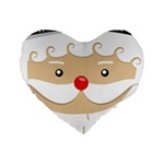 Santa Claus Face Standard 16  Premium Heart Shape Cushion 