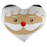 Santa Claus Face Large 19  Premium Heart Shape Cushion