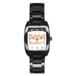 Santa Claus Face Stainless Steel Barrel Watch