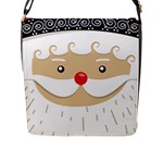 Santa Claus Face Flap Closure Messenger Bag (L)