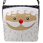 Santa Claus Face Flap Closure Messenger Bag (S)