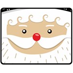 Santa Claus Face Double Sided Fleece Blanket (Medium)