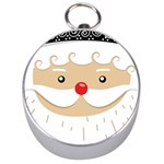 Santa Claus Face Silver Compass