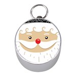 Santa Claus Face Silver Compass (Mini)