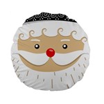 Santa Claus Face Standard 15  Premium Flano Round Cushion 