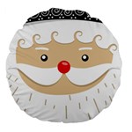 Santa Claus Face Large 18  Premium Flano Round Cushion 