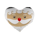 Santa Claus Face Standard 16  Premium Flano Heart Shape Cushion 