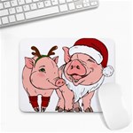 ugly christmas pig Small Mousepad