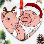 ugly christmas pig Ornament (Heart)