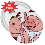 ugly christmas pig 3  Button (10 pack)