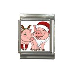 ugly christmas pig Italian Charm (13mm)