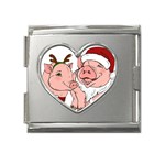 ugly christmas pig Mega Link Heart Italian Charm (18mm)