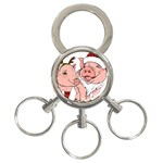 ugly christmas pig 3-Ring Key Chain