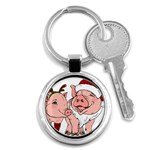 ugly christmas pig Key Chain (Round)