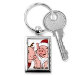 ugly christmas pig Key Chain (Rectangle)