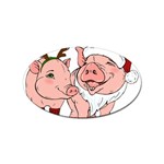 ugly christmas pig Sticker (Oval)